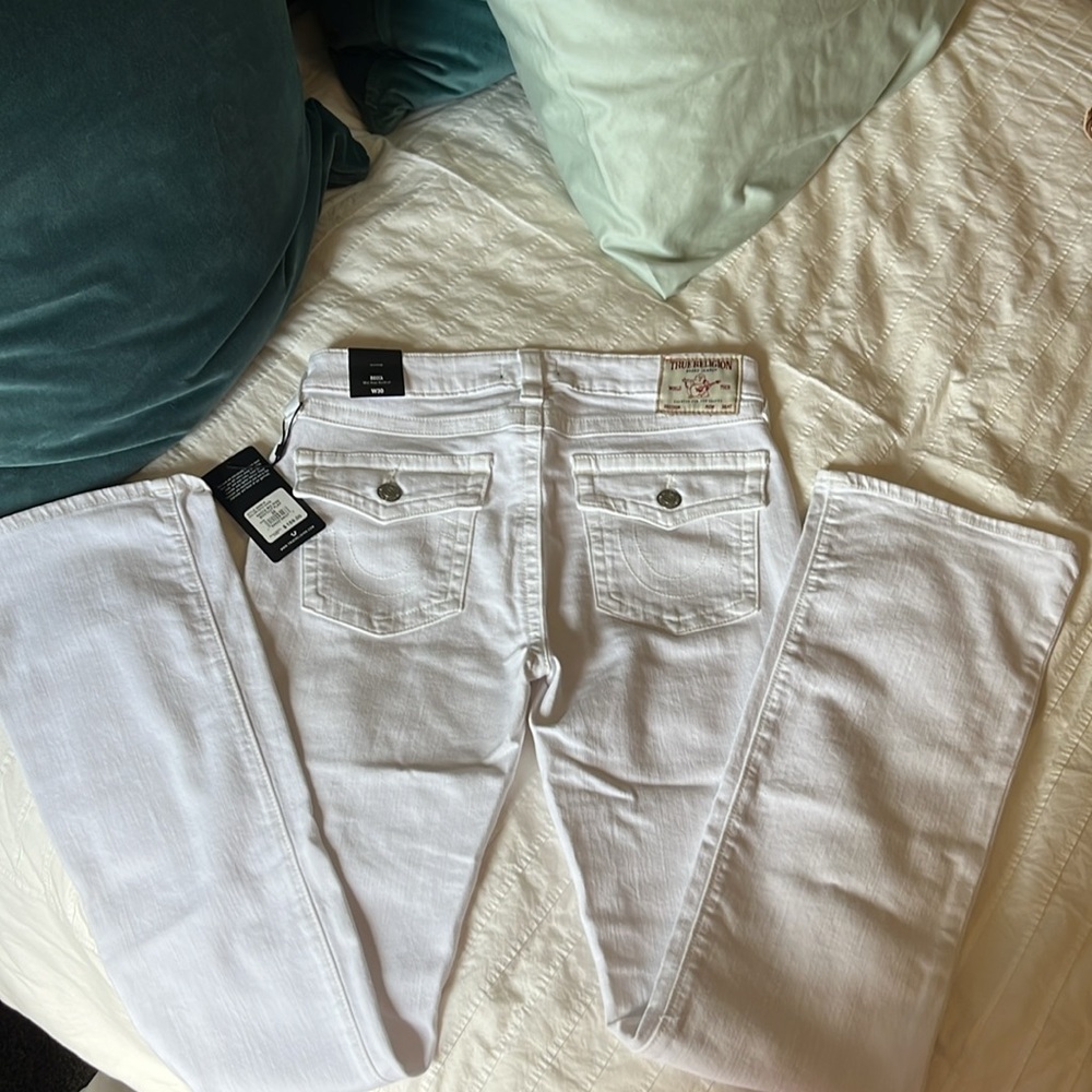 NWT True Religion White Boot Cut Jeans